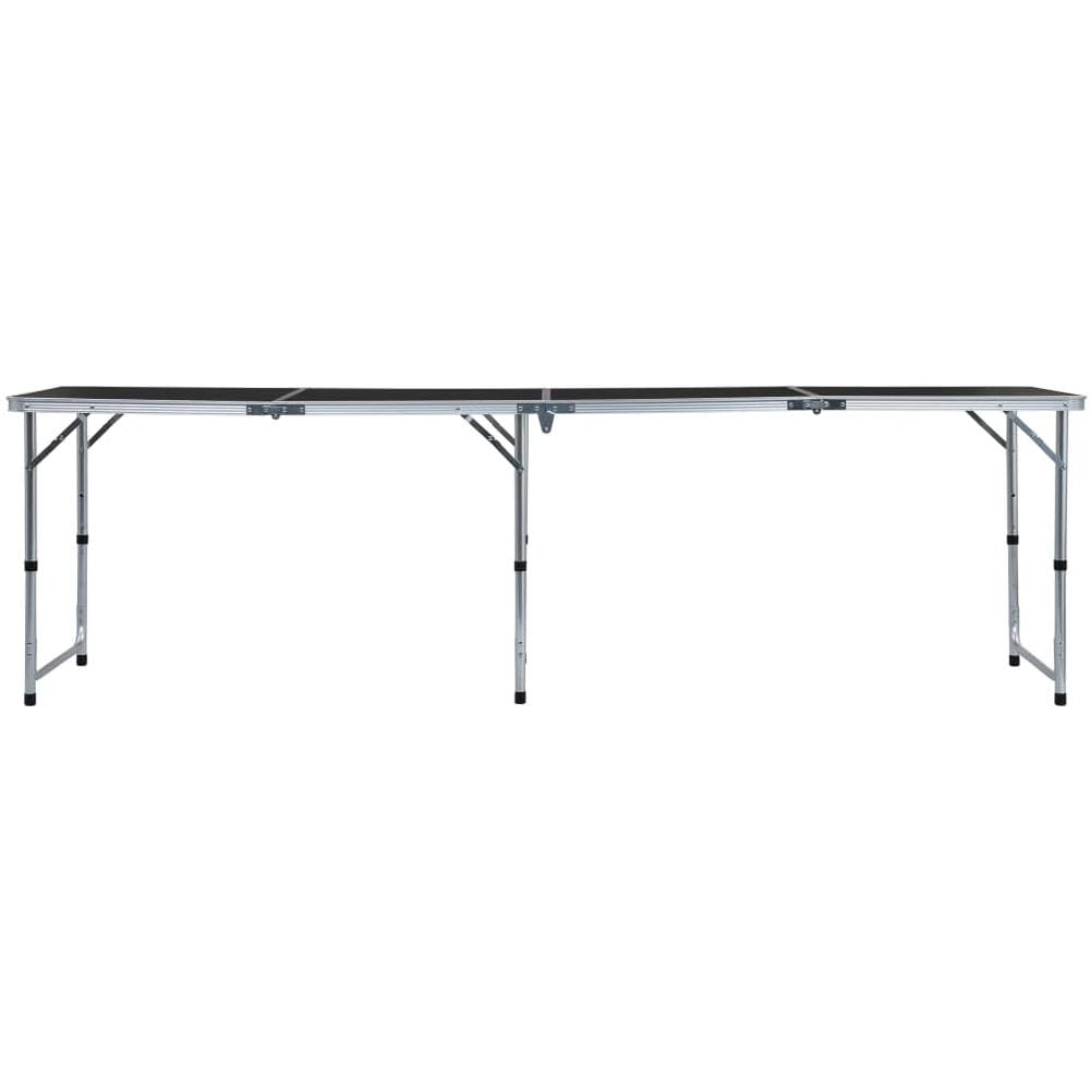 Tavolo da Campeggio Pieghevole in Alluminio Grigio 240x60 cm - Foto 2