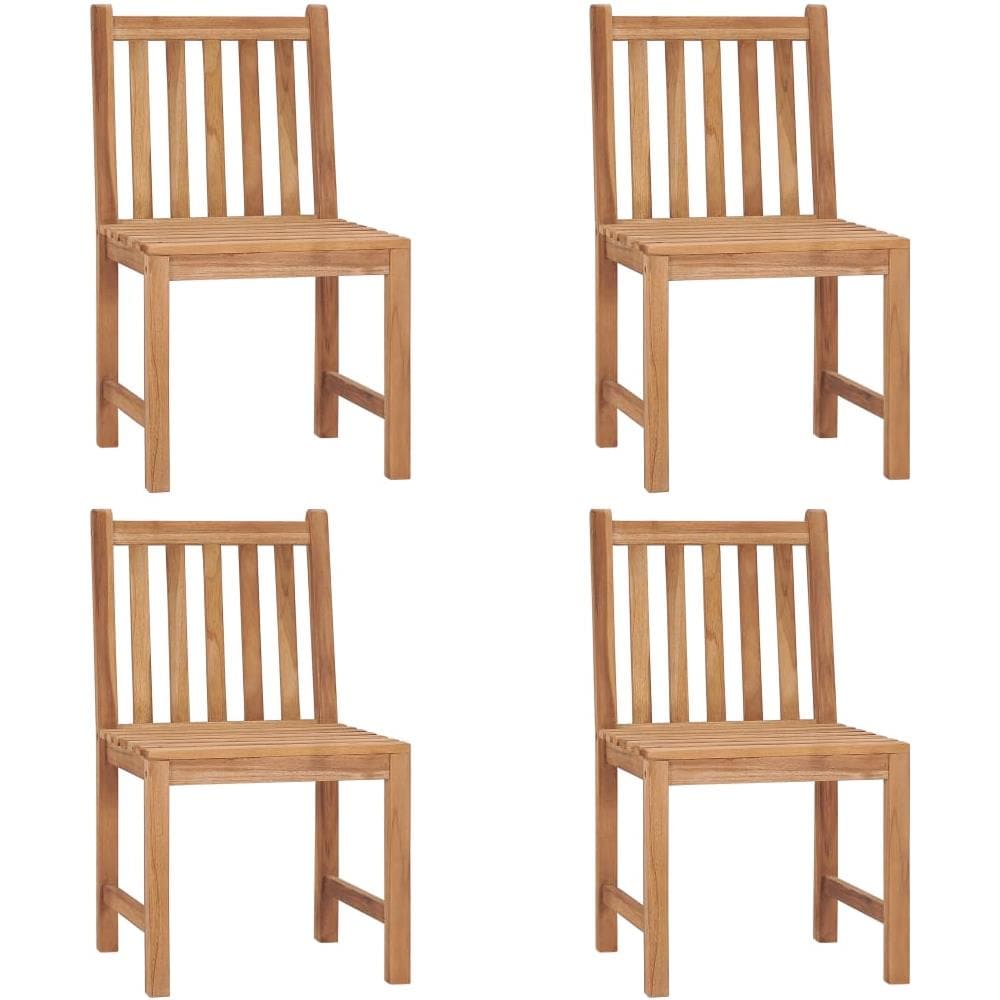 Sedie da Giardino 4 pz con Cuscini in Legno Massello di Teak - Foto 2