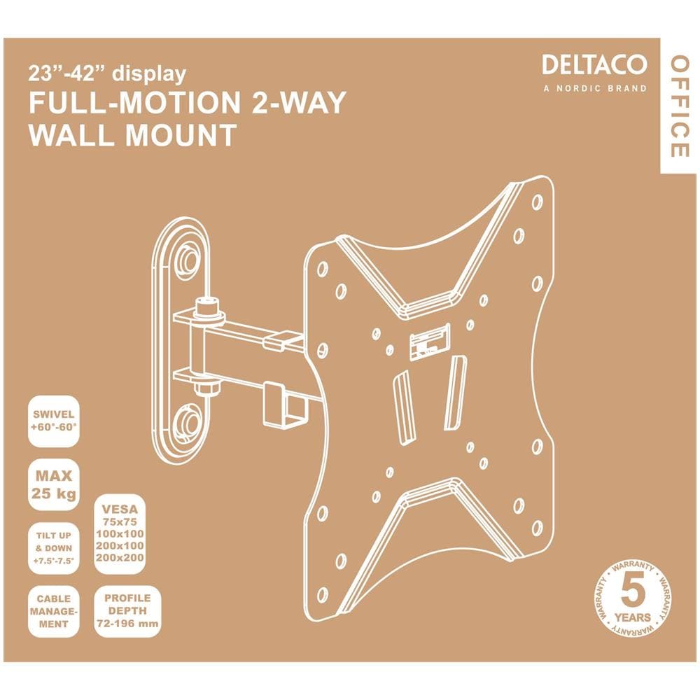 Office, Parete 2 Vie Full-motion, 23""-42"", 25kg, 75x75-200-200 - Foto 2