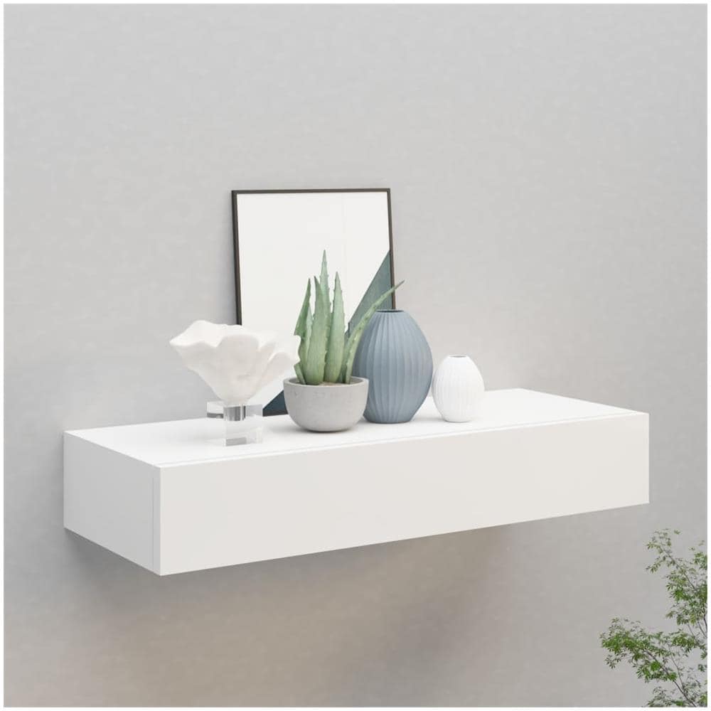 Scaffale Con Cassetti Da Parete Bianco 60x23,5x10 Cm In Mdf - Foto 1