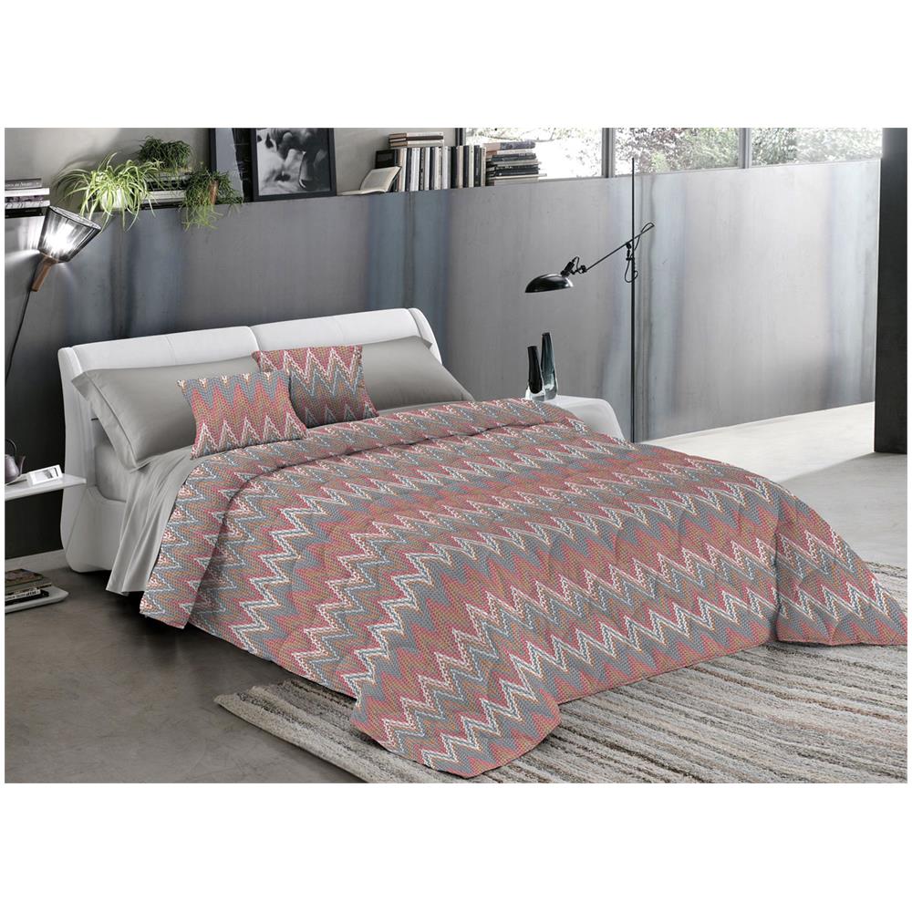 Trapuntino Piumino Estivo Pensieri Delicati Disegno Spinato Zig Zag Matrimoniale Corallo - Foto 1