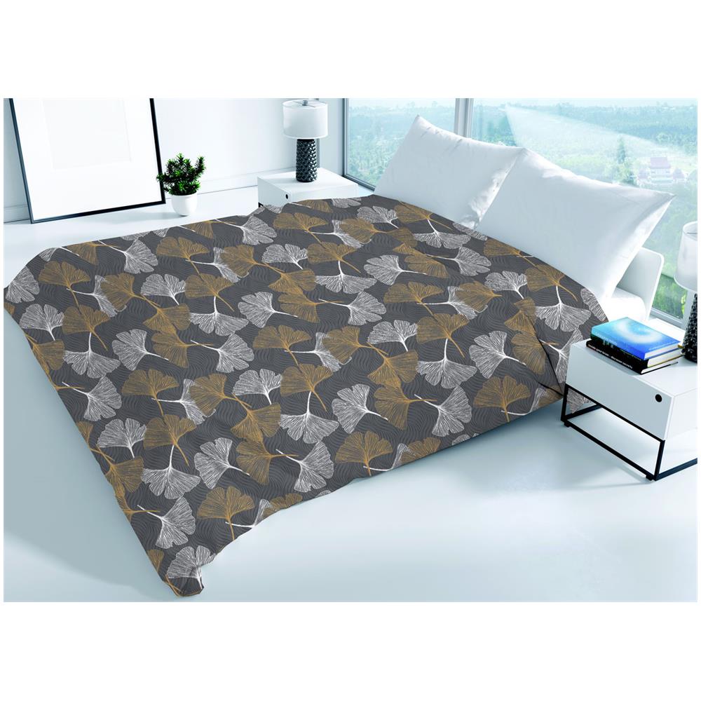 Copriletto Piquet Primavera Estate 100% Cotone Disegno Ginko Piazza E Mezza Giallo - Foto 1