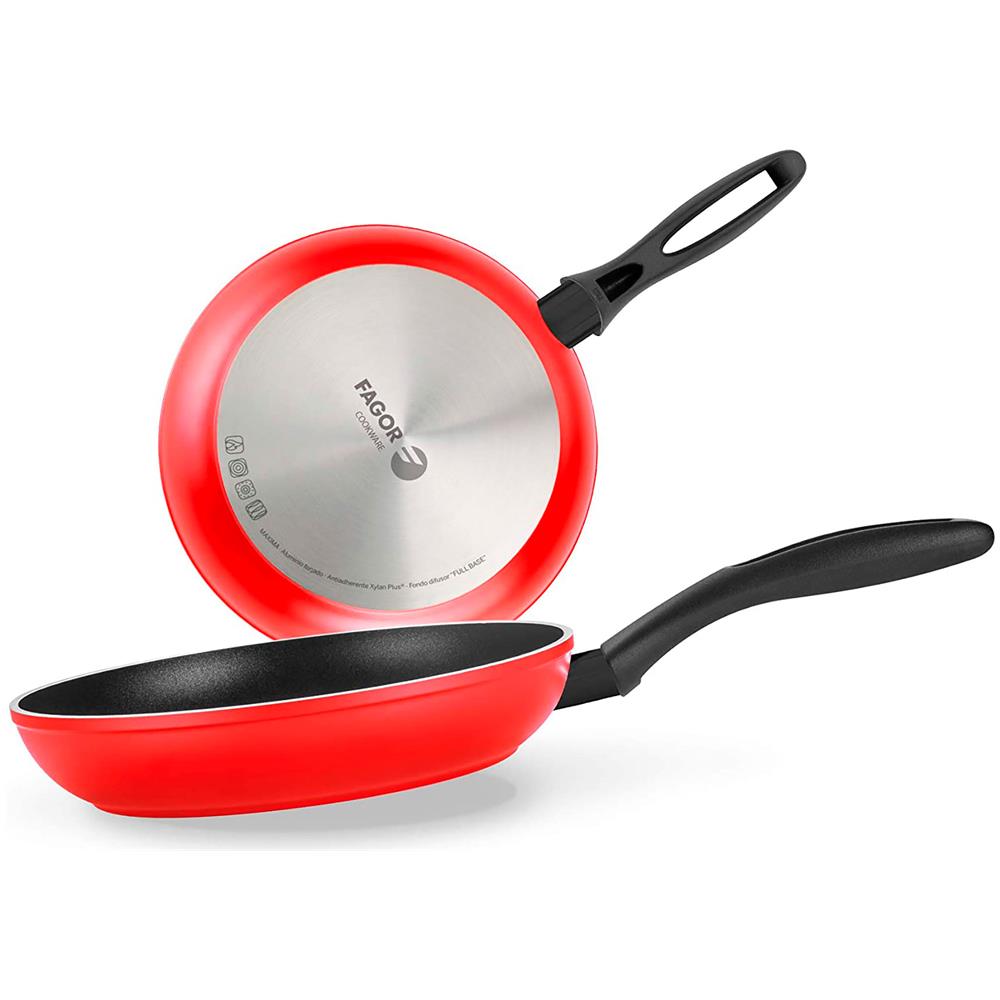Fagor Maxima Set Di Pentole Induzione 8-piece Alluminio Antiaderente Casseruoli + 3 Padelle  Rosso - Foto 8