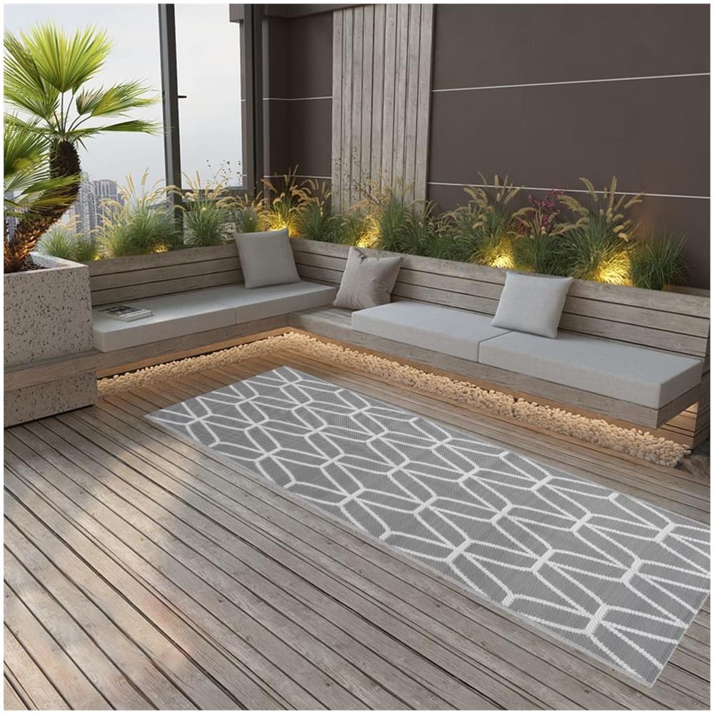 Tappeto Per Esterni Grigio 80x250 Cm In Pp - Foto 1