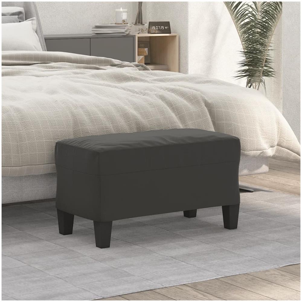 Panca Grigio Scuro 70x35x41 Cm In Microfibra - Foto 1