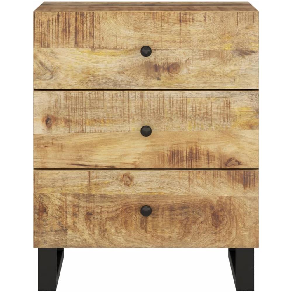 Comodino 50x33x62cm Legno Massello Di Mango E Legno Multistrato - Foto 3