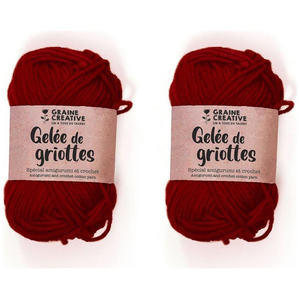 2 Filati Di Cotone Per Uncinetto 55 M - Rosso Bordeaux - Foto 1