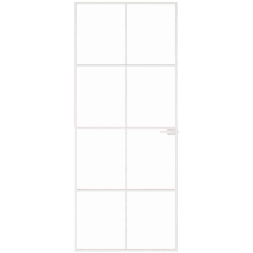 Porta Interna Bianca 83x201,5 Cm Vetro Temperato Alluminio Slim - Foto 3