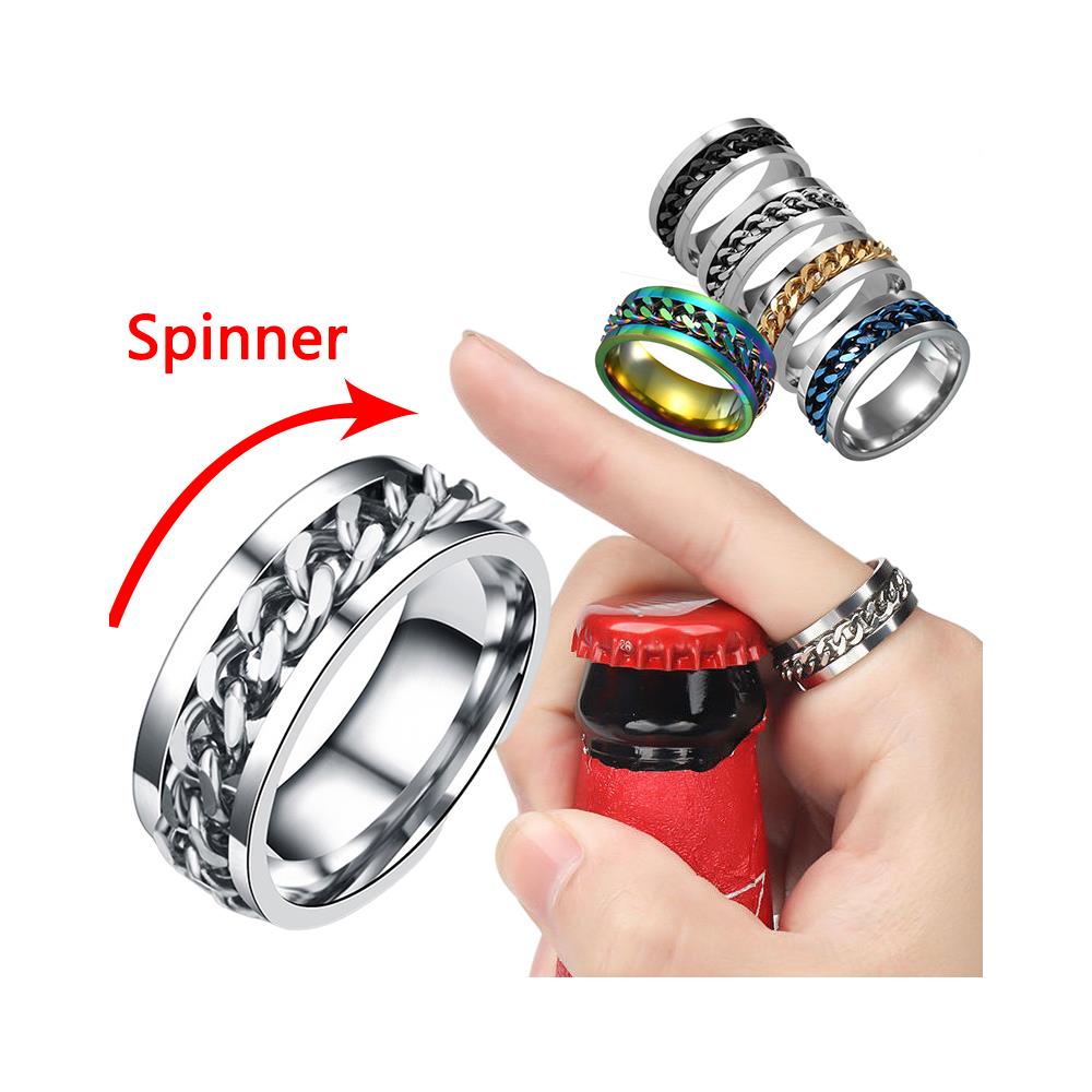 Anello Antistress Con Apricapsule In Acciaio Inox Black S - Foto 2