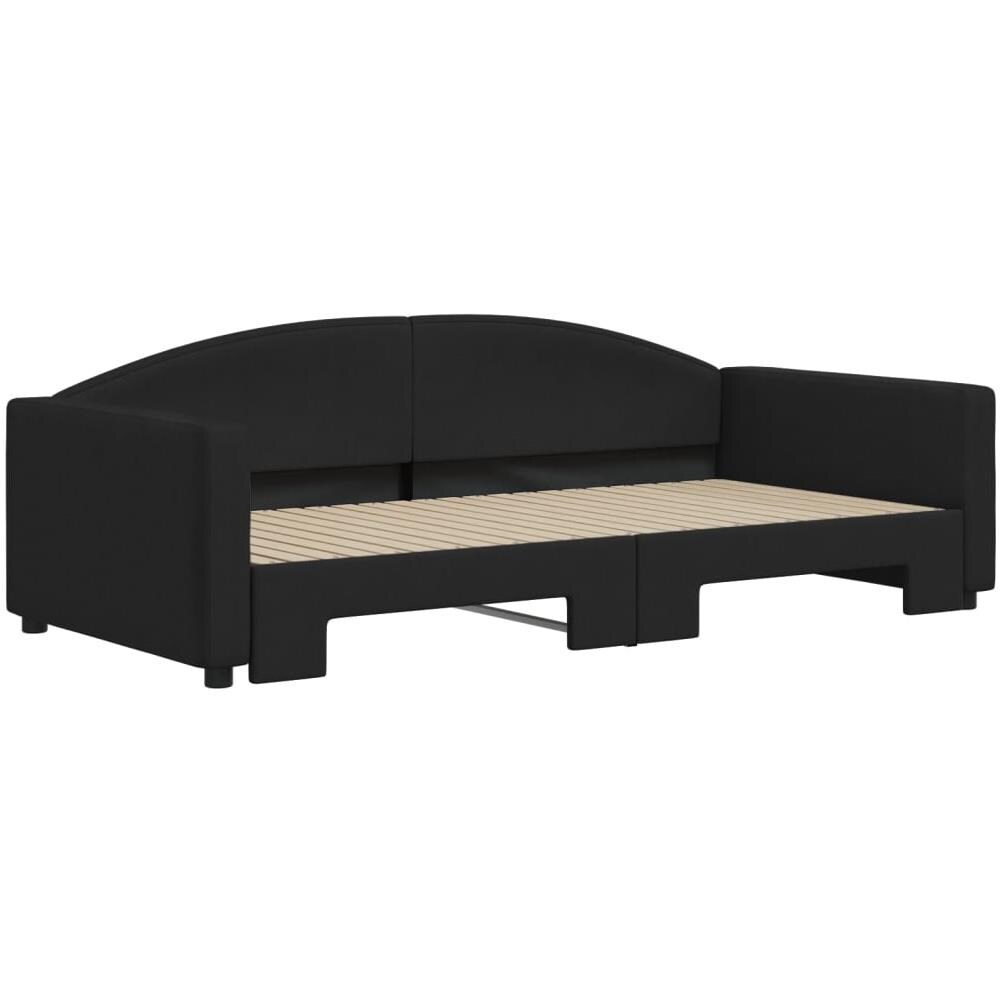 Divano Letto Con Letto Estraibile Nero 100x200 Cm In Tessuto - Foto 3