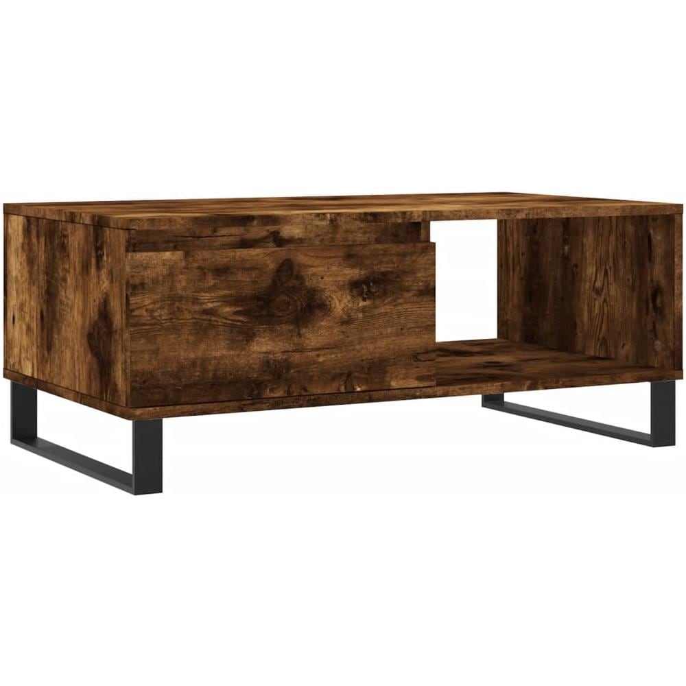 Tavolino Da Salotto Rovere Fumo 90x50x36,5 Cm Legno Multistrato - Foto 2