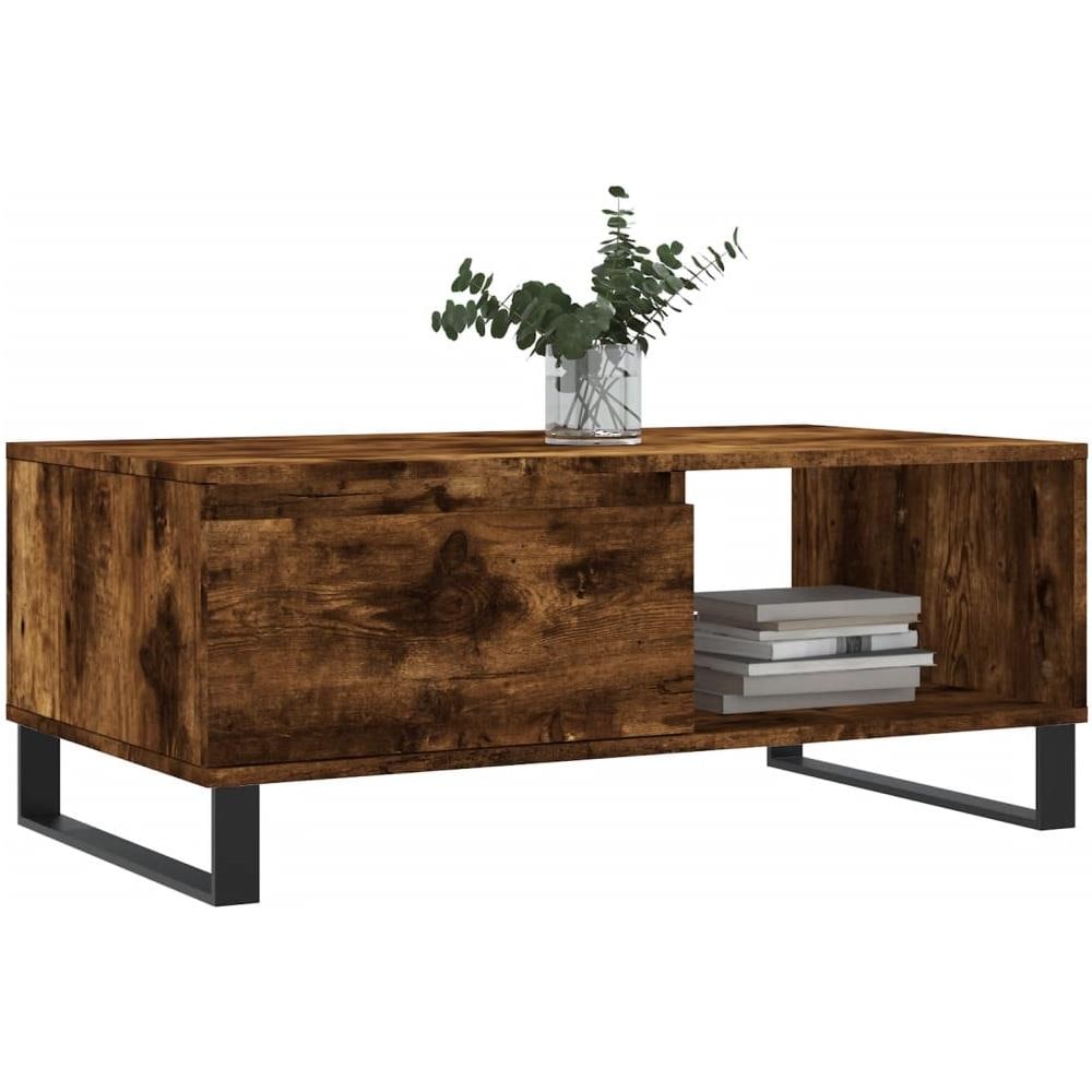 Tavolino Da Salotto Rovere Fumo 90x50x36,5 Cm Legno Multistrato - Foto 3
