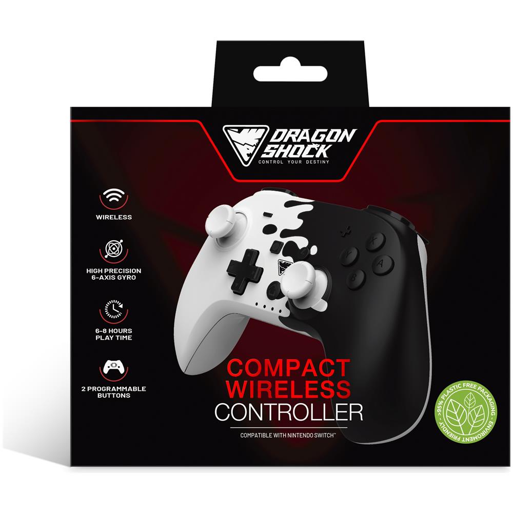Dragonshock - Poptop Bianco E Nero - Controller Compatto Senza Fili Bluetooth Compatibile Con Nintendo Switch - Switch Oled - Pc - Android - Foto 8