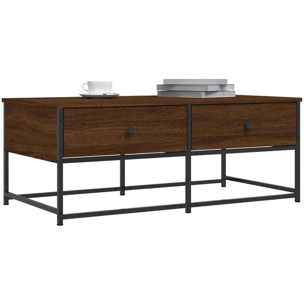 Tavolino Salotto Rovere Marrone 100x51x40 Cm Legno Multistrato - Foto 3