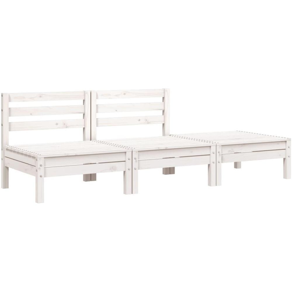 Divano da Giardino a 3 Posti in Legno Massello di Pino Bianco - Foto 1