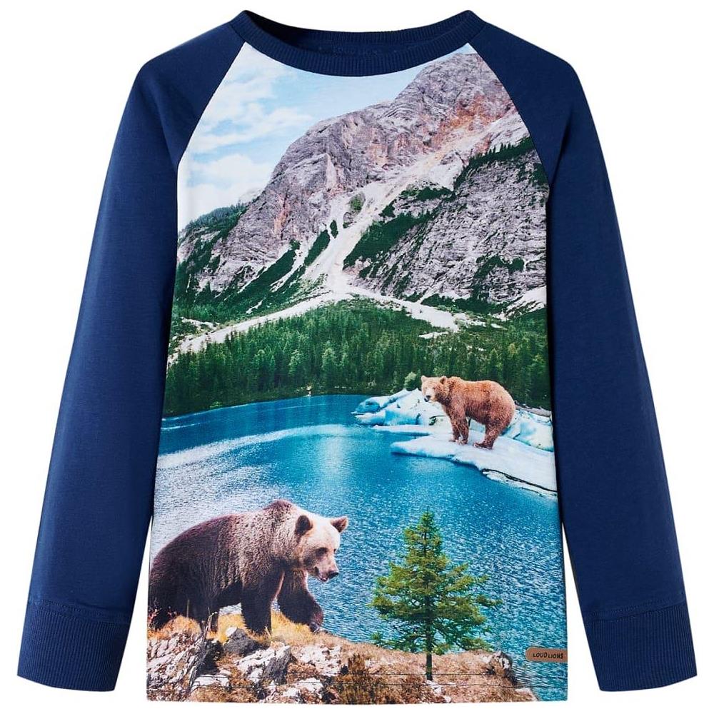 Maglietta Bambini Maniche Lunghe Blu Marino 128 - Foto 1