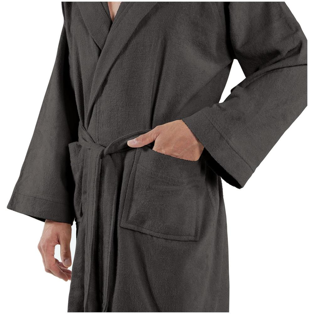 Accappatoio Con Cappuccio Spugnissima Microspugna In Cotone Colore Grigio Misura Lxl - Foto 2