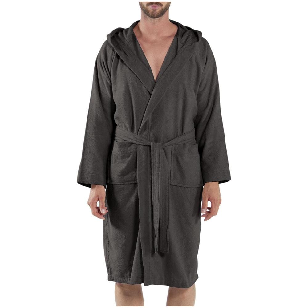 Accappatoio Con Cappuccio Spugnissima Microspugna In Cotone Colore Grigio Misura Lxl - Foto 1