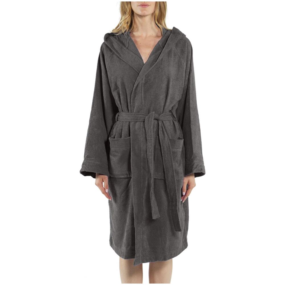 Accappatoio Con Cappuccio Spugnissima Microspugna In Cotone Colore Grigio Misura Lxl - Foto 3