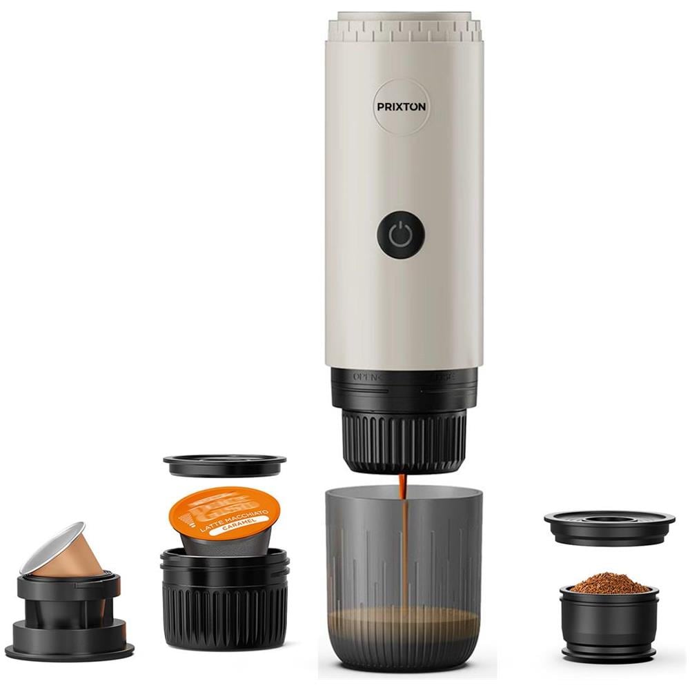 Roma Cream Macchina da Caffè Portatile Espresso 19 Bar Compatibile con Capsule e Caffè Macinato - Foto 2