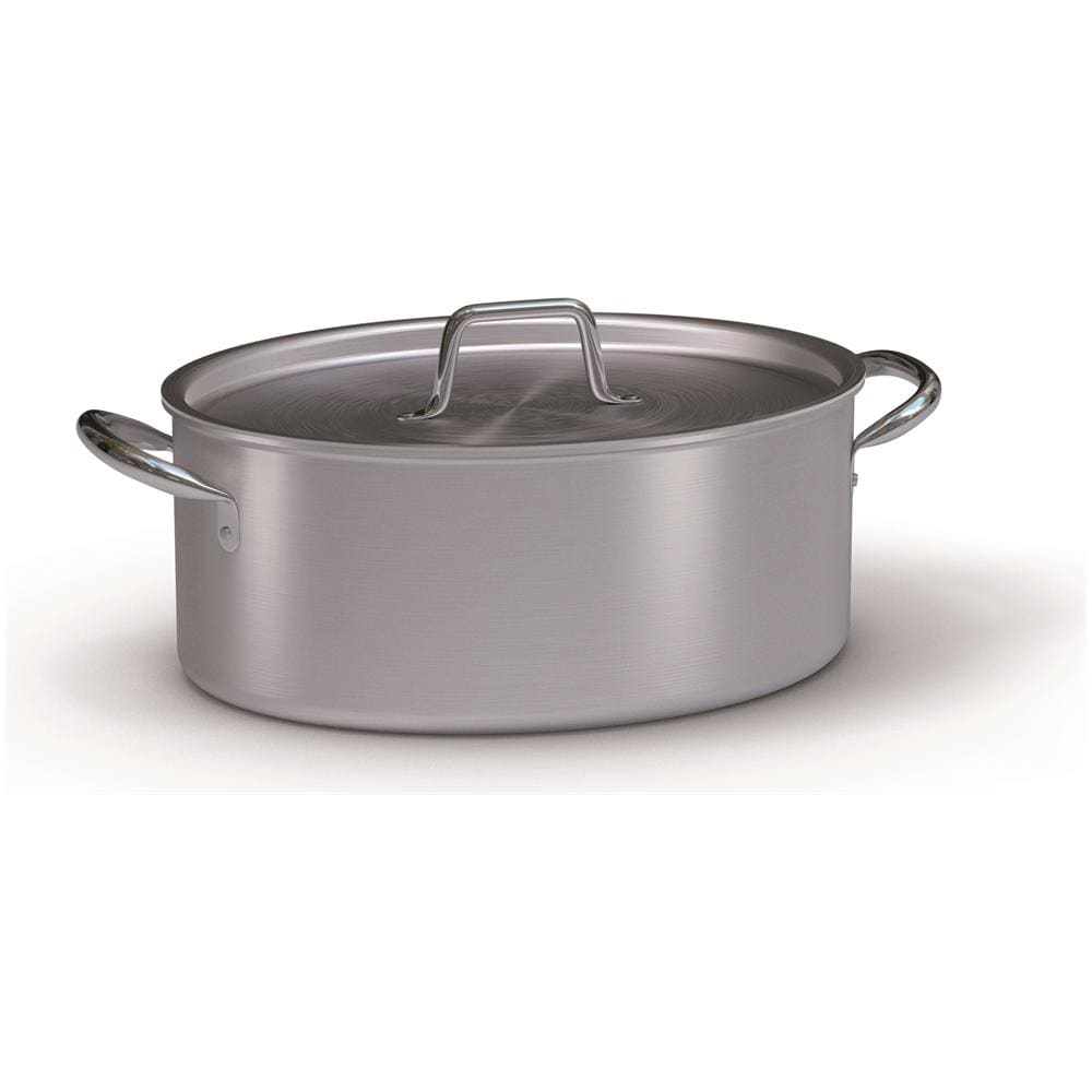 Casseruola Ovale in Alluminio con Coperchio Diametro 32 cm - Foto 2
