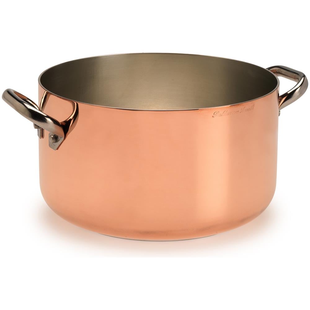 Casseruola Alta 2 Maniglie ad Induzione Diametro 28 cm - Linea Rame Liscio Stagnato per Induzione - Foto 3