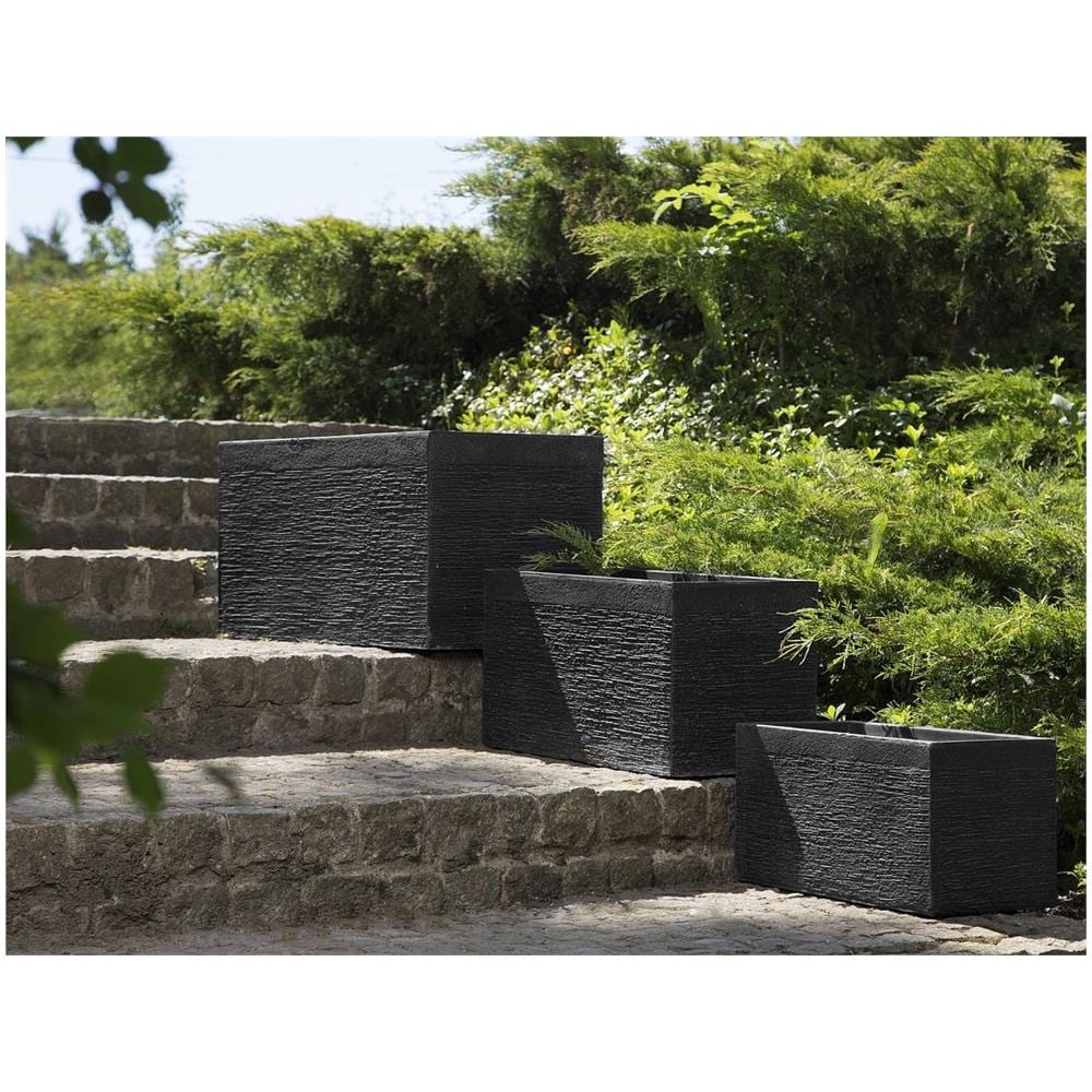 Vaso Rettangolare Nero Da Esterno 50 X 23 X 24 Cm Myra - Foto 2