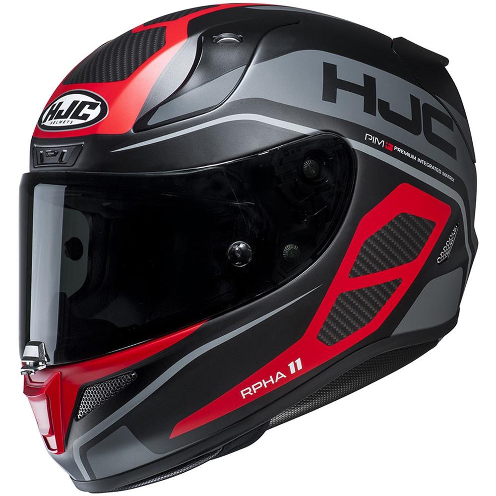 L HJC Casco Moto Rosso//Nero