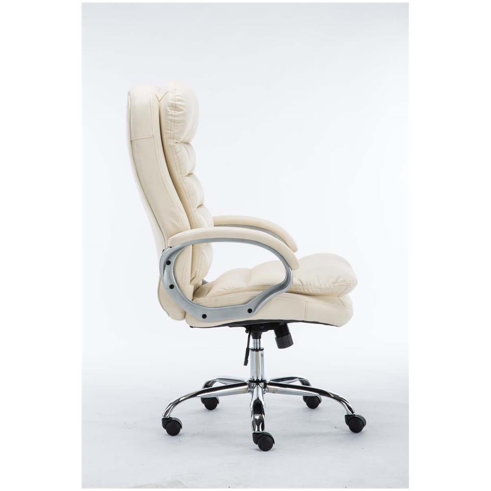 Sedia Ufficio Vancouver XXL in Similpelle I Poltrona Elegante Direttore Carico Max 235 kg I Poltrona Ergonomica Imbottita e Rinforzata Crema - Foto 5