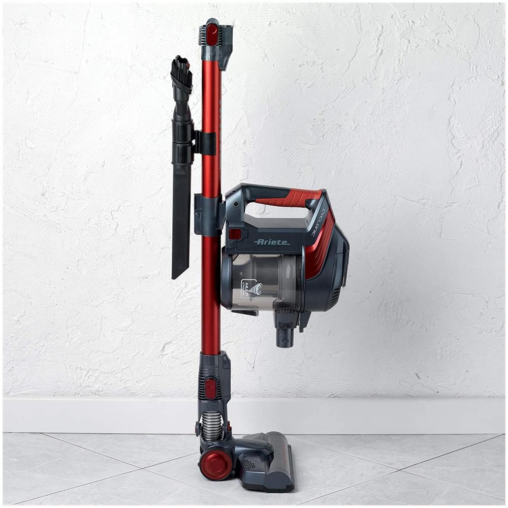 2763 Scopa Elettrica Cordless E Aspirapolvere Portatile, tecnologia Ciclonica Senza Sacco, Batteria Al Litio Ricaricabile, 120 W, 0.8 Litri, Plastica, Rosso / nero - Foto 8