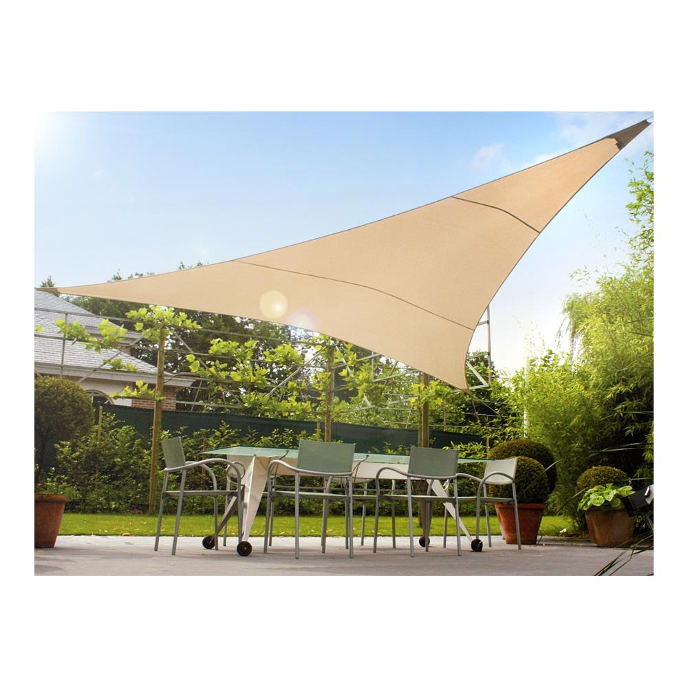 Vela Solare Triangolare Impermeabile Idrofobica A Giardino Vacanze Colore Crema - Foto 1