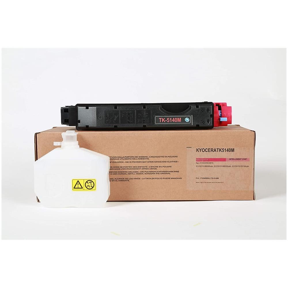 TONER COMPATIBILE -  Kyocera Tk-5140m Magenta 1t02nrbnl0 Per Ecosys M6030cdn, Ecosys M6530cdn, Ecosys P6130cdn Fornito Di Intelligent Chip Capacità 5000 Copie Made In Italy - Foto 2