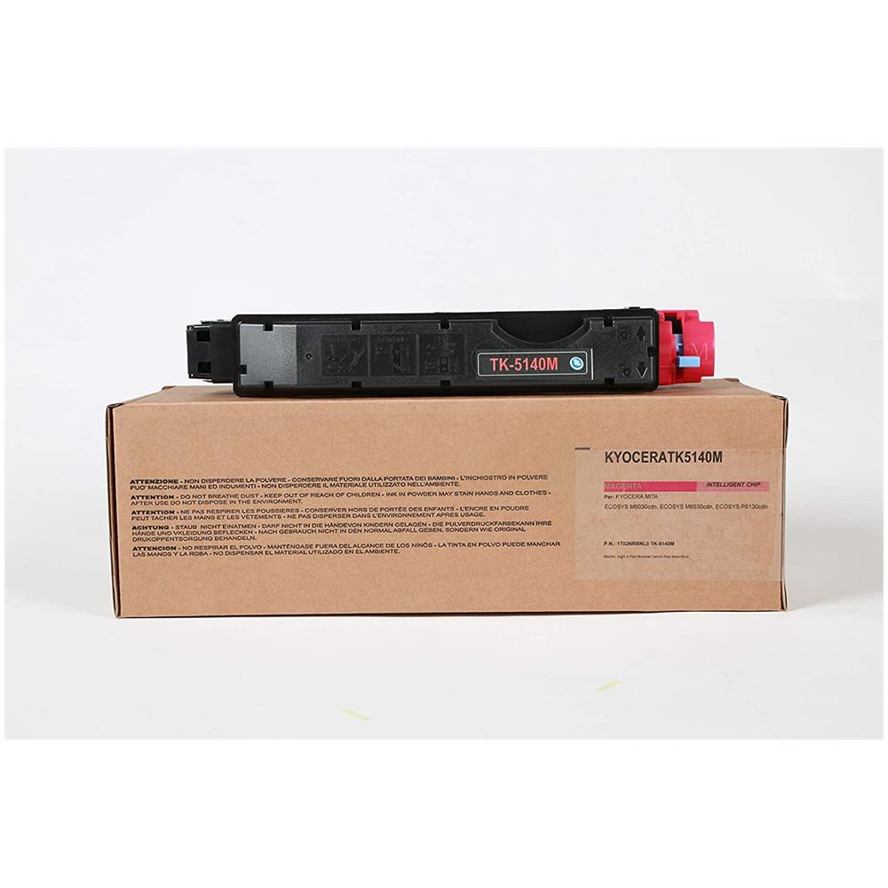 TONER COMPATIBILE -  Kyocera Tk-5140m Magenta 1t02nrbnl0 Per Ecosys M6030cdn, Ecosys M6530cdn, Ecosys P6130cdn Fornito Di Intelligent Chip Capacità 5000 Copie Made In Italy - Foto 1