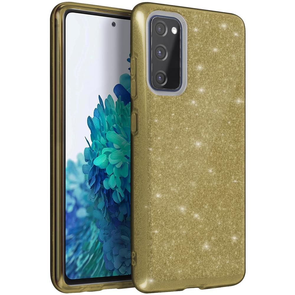 Cover Semirigida Samsung Galaxy S20 Fe In Silicone Con Paillettes Rimovibili Oro - Foto 2