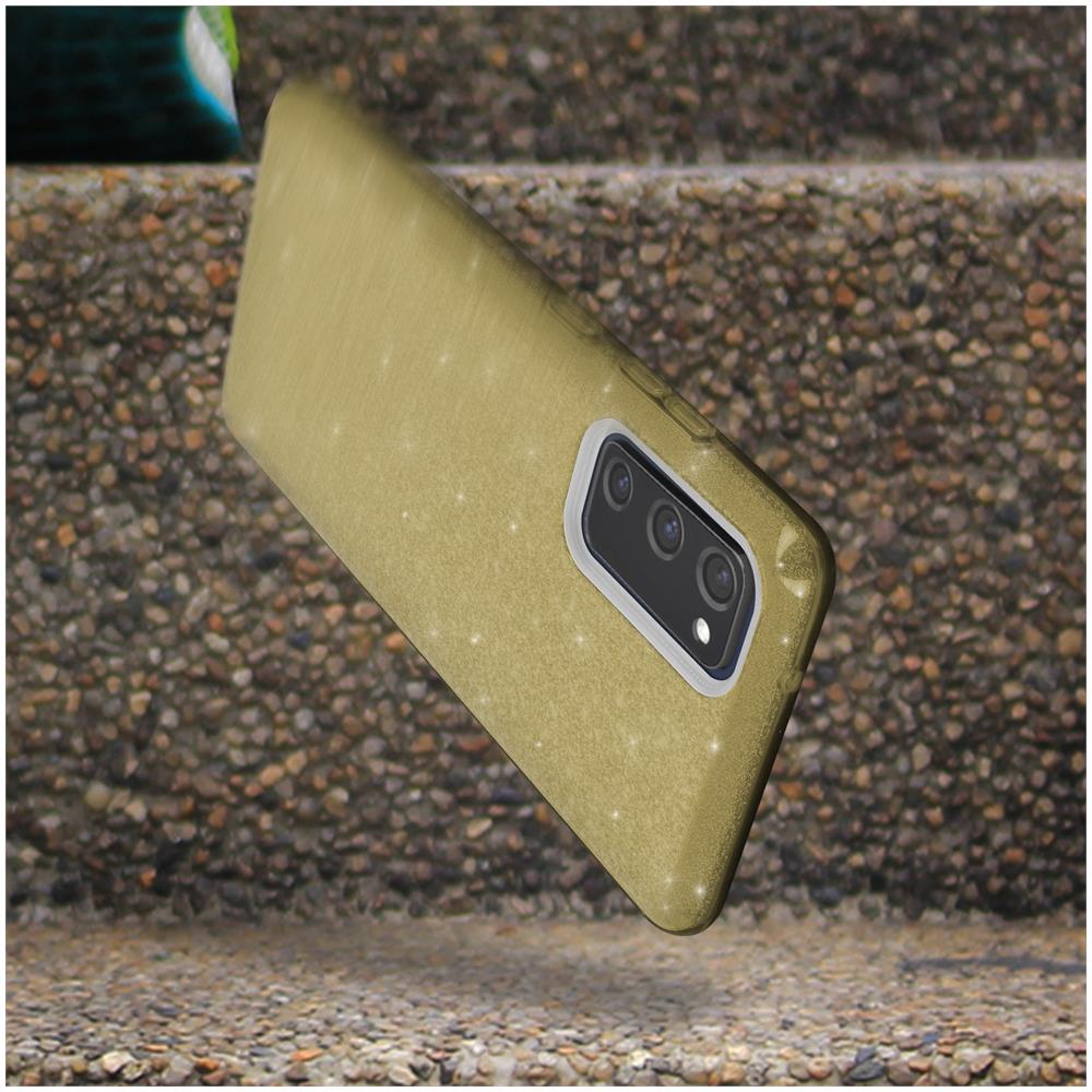 Cover Semirigida Samsung Galaxy S20 Fe In Silicone Con Paillettes Rimovibili Oro - Foto 5