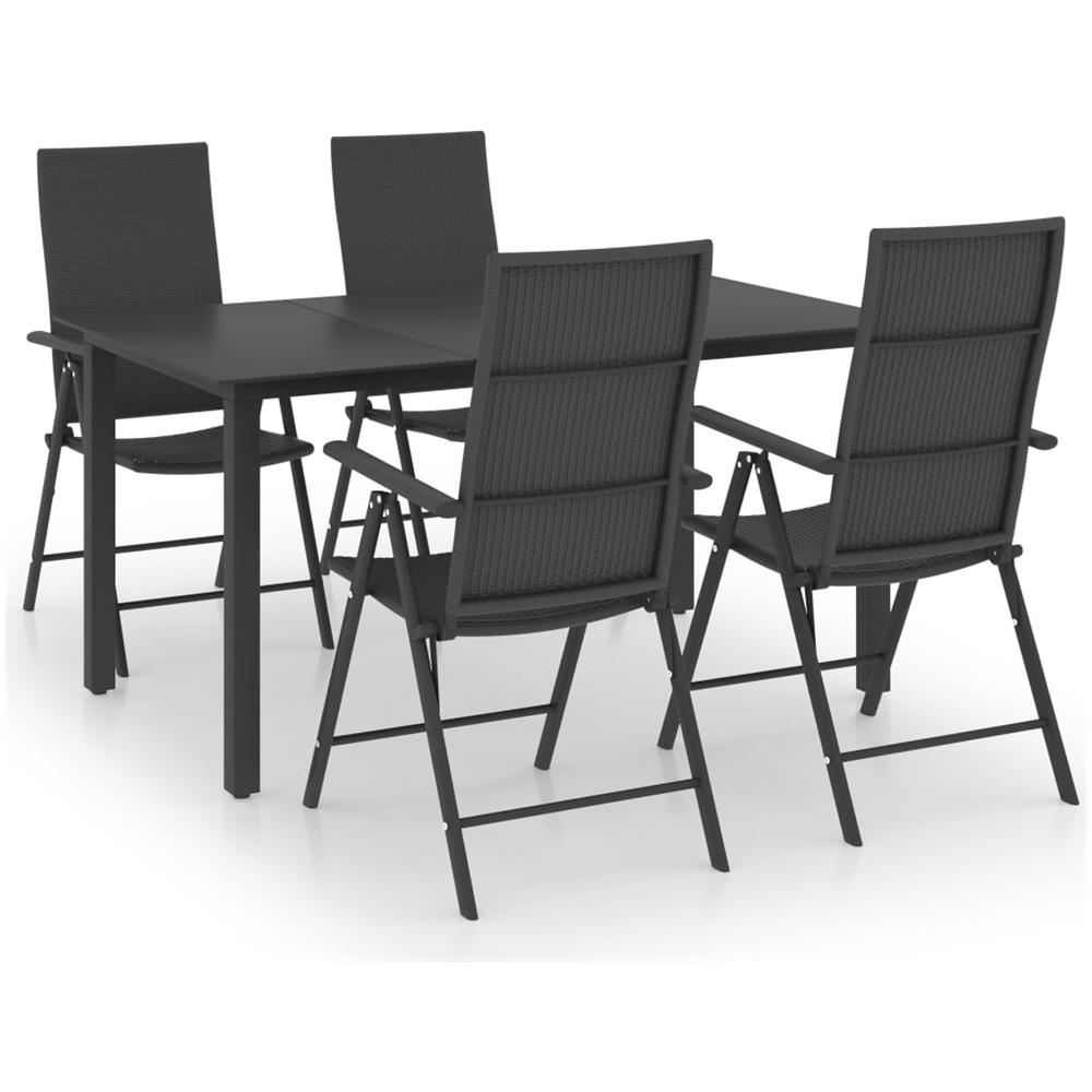 Set Da Pranzo Da Giardino 5 Pz Nero - Foto 1