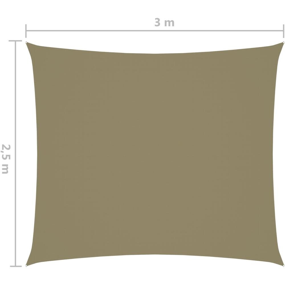 Parasole a Vela Oxford Rettangolare 2,5x3 m Beige - Foto 6
