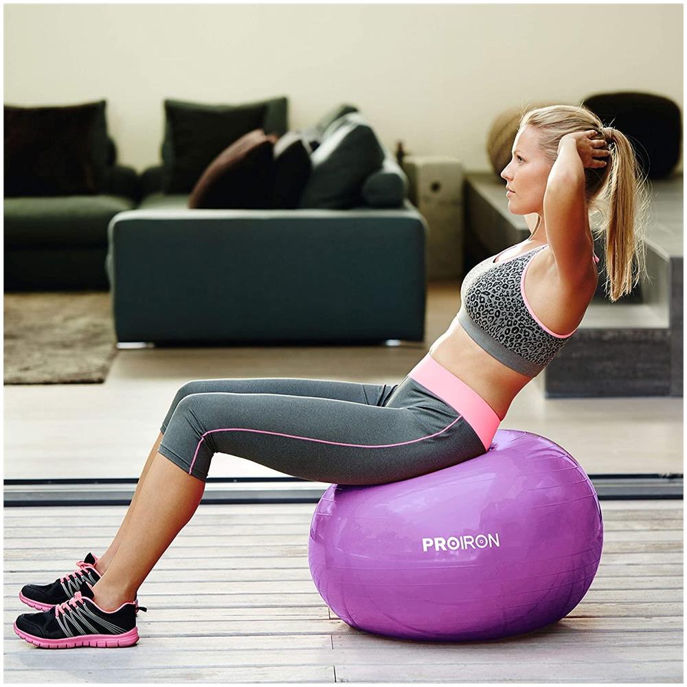 Palla Per Esercizi Di Yoga Balance Ball, Diametro: 65 Cm, Spessore: 2 Mm, Viola, Pvc - Foto 24