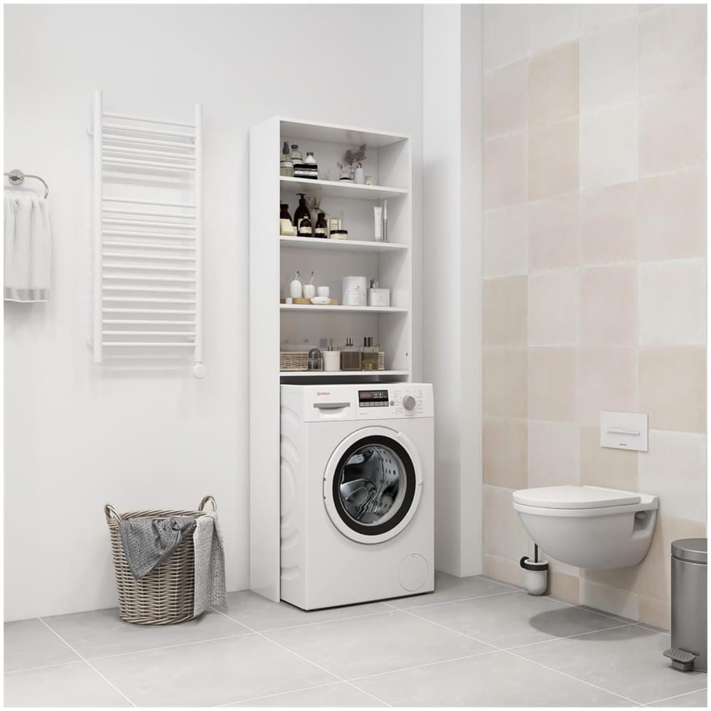 Mobile per Lavatrice Bianco Lucido 64x24x190 cm - Foto 2