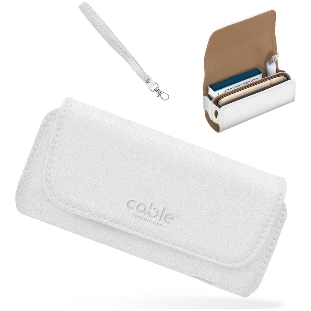 Custodia In Eco-pelle Di Alta Qualità Per Iqos 3 / 3 Duo / 2.4/2.4 Plus, Astuccio In Tela E Pelle Pu, organizer Iqos, Cover / borsello Sigaretta Elettronica, accessori (bianca) - Foto 1