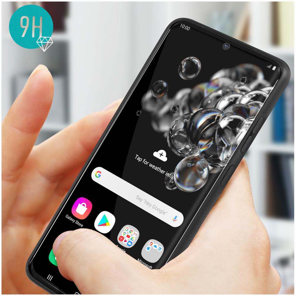 Cover Silicone Samsung Galaxy S20 Nera + Vetro Temperato 9h Trasparente - Foto 2