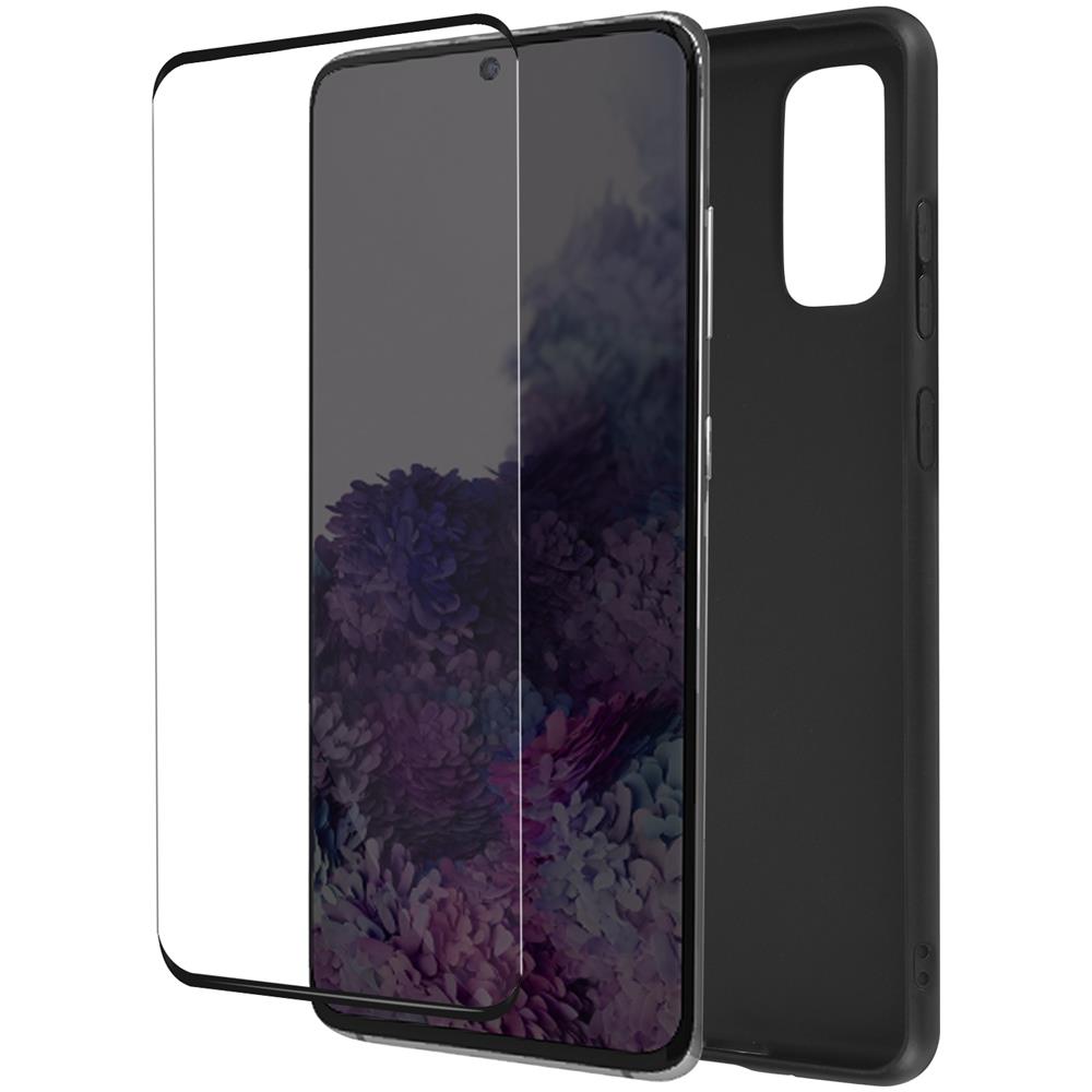 Cover Silicone Samsung Galaxy S20 Nera + Vetro Temperato 9h Trasparente - Foto 1