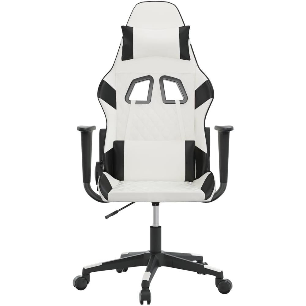 Sedia Da Gaming Massaggiante Bianco E Nero In Similpelle - Foto 3