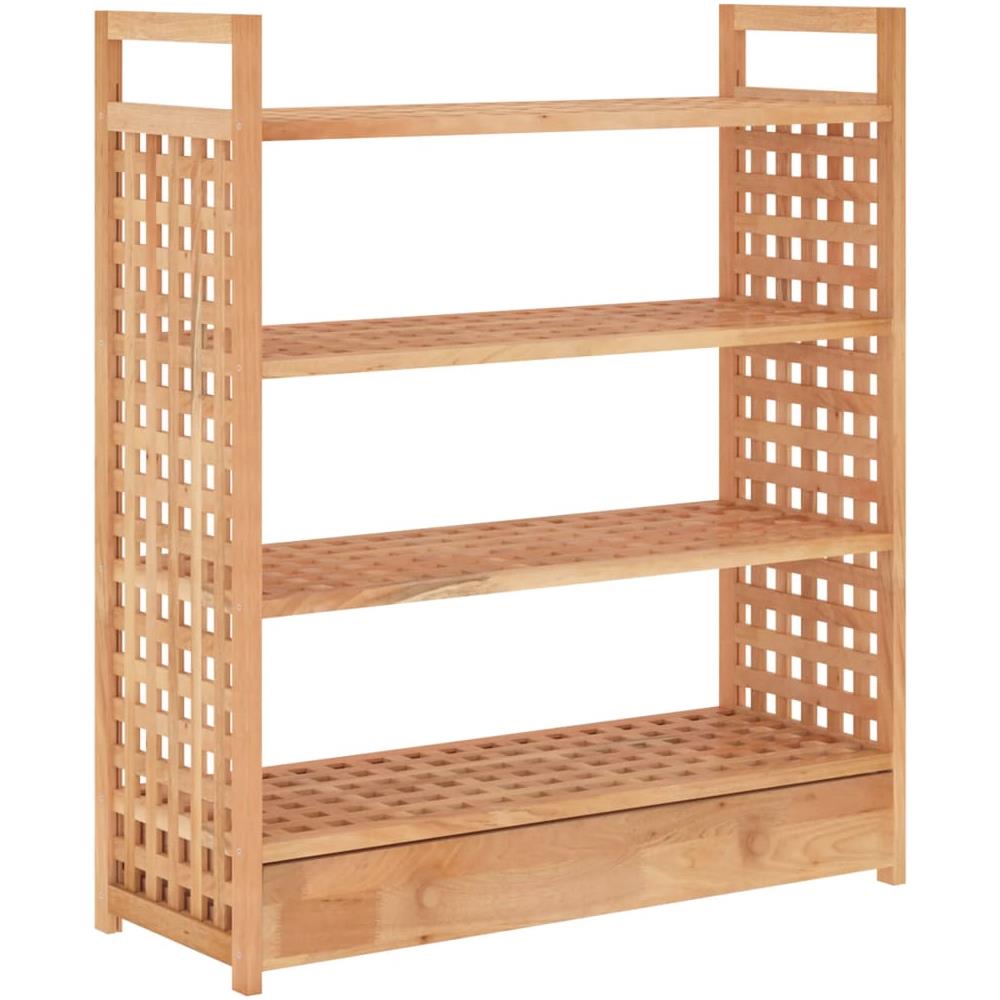 Scarpiera Con Cassetto 70x27x81 Cm Legno Massello Di Noce - Foto 2