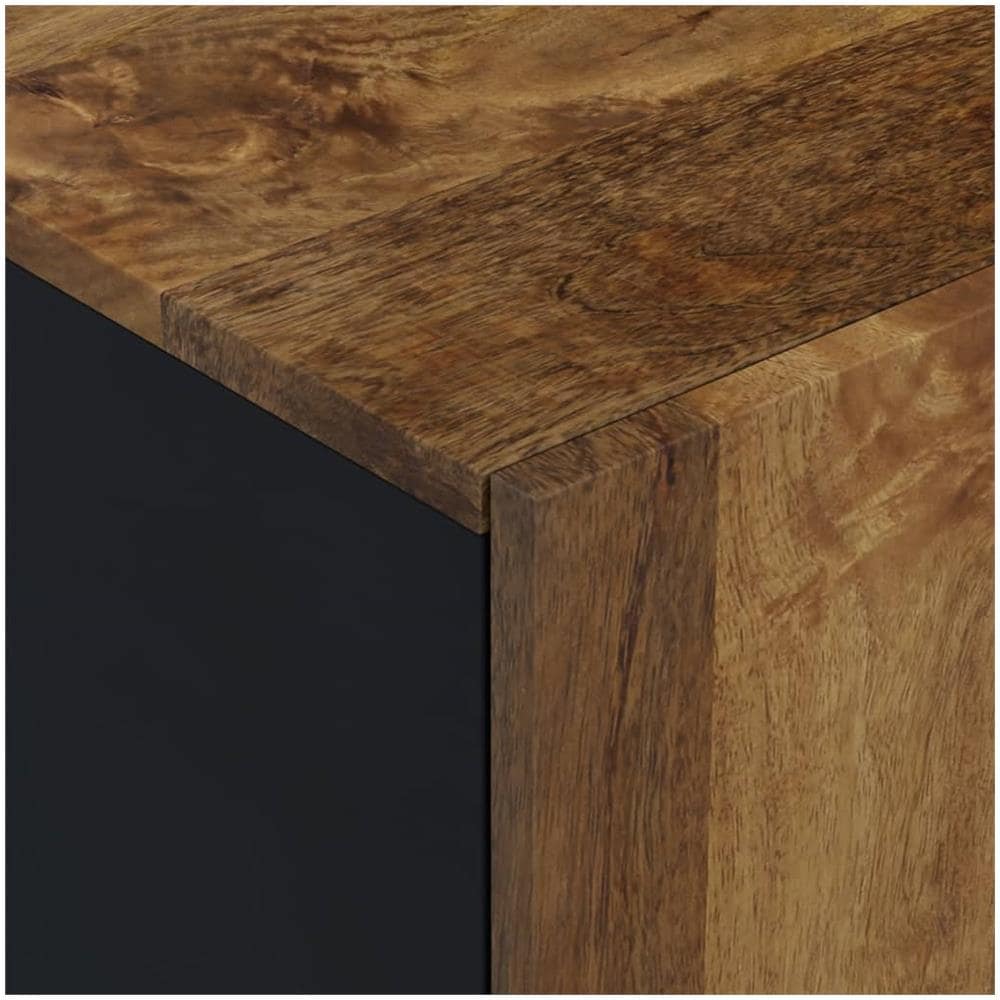Mobile Tv 80x33x46cm Legno Massello Mango E Legno Multistrato - Foto 6
