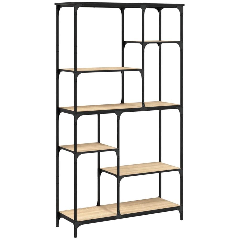 Libreria Rovere Sonoma 99x35,5x176 Cm Legno Multistrato Acciaio - Foto 2