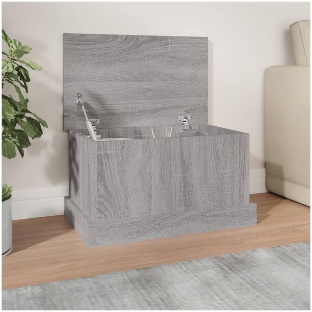 Contenitore Grigio Sonoma 50x30x28 cm Legno Multistrato - Foto 1