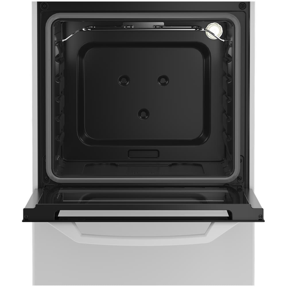 Cucina CSS42014FW, (LxDxA) 50x50x85, Bianca, Forno elettrico statico, piano cottura a gas 4 zone, Coperchio in metallo - Foto 5