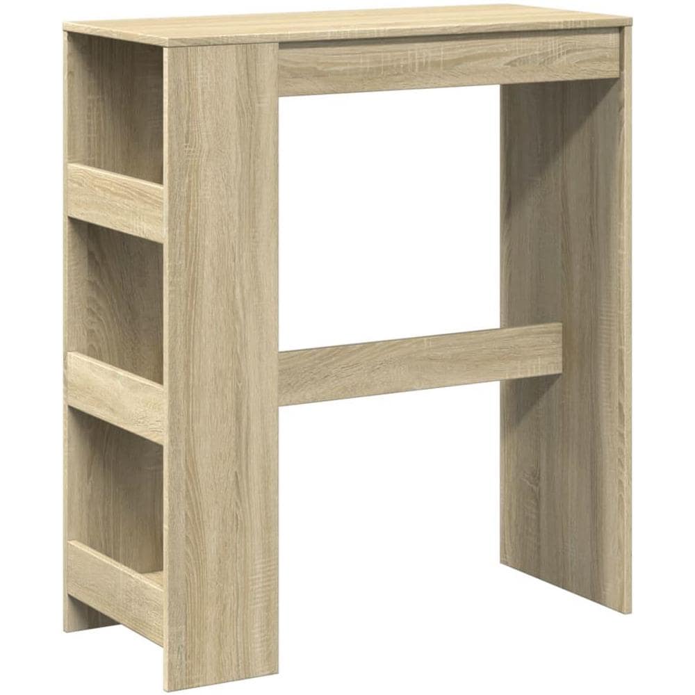 Tavolo Bar con Rastrelliera Sonoma 90x40x103,5 cm Multistrato - Foto 1