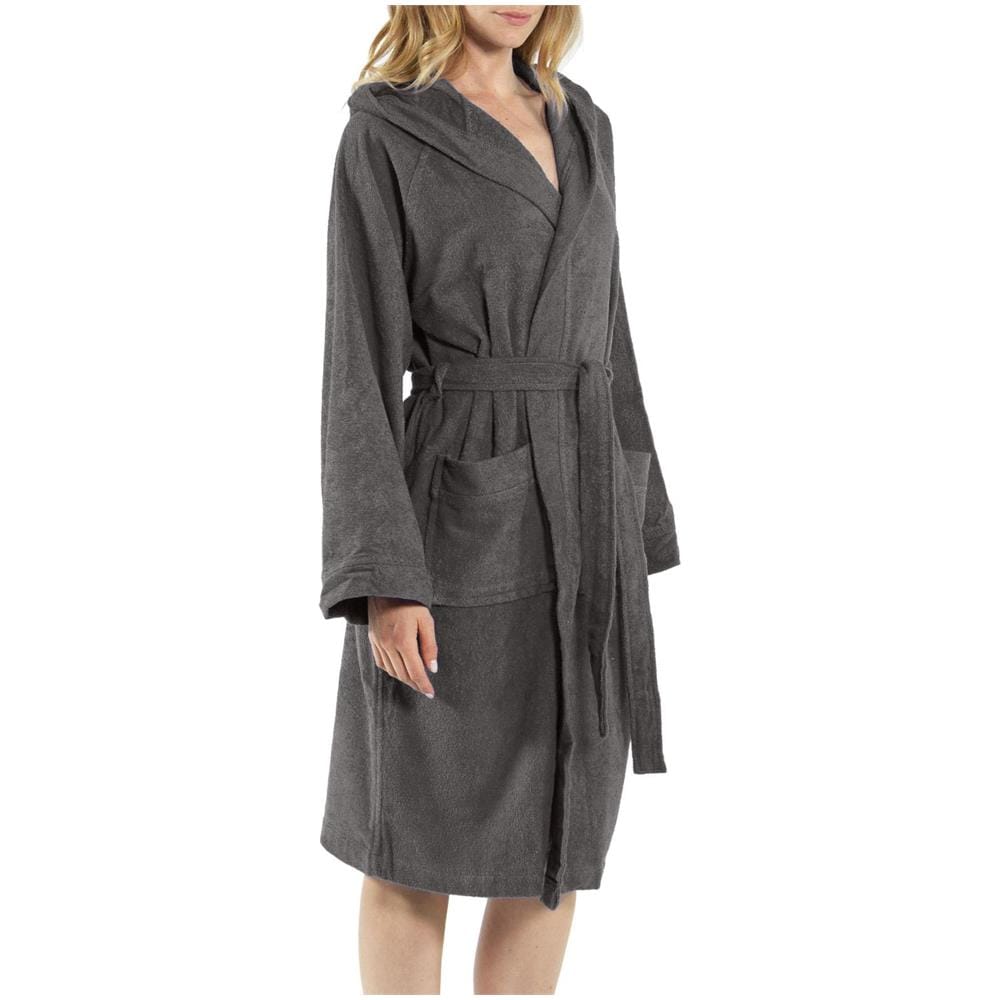 Accappatoio Con Cappuccio Spugnissima Microspugna In Cotone Colore Grigio Misura Sm - Foto 2